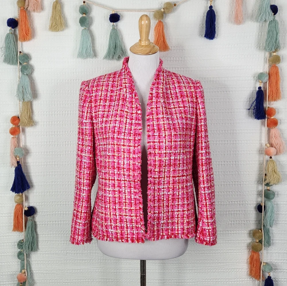 Ann Taylor Pink Tweed Blazer - Picture 3 of 8